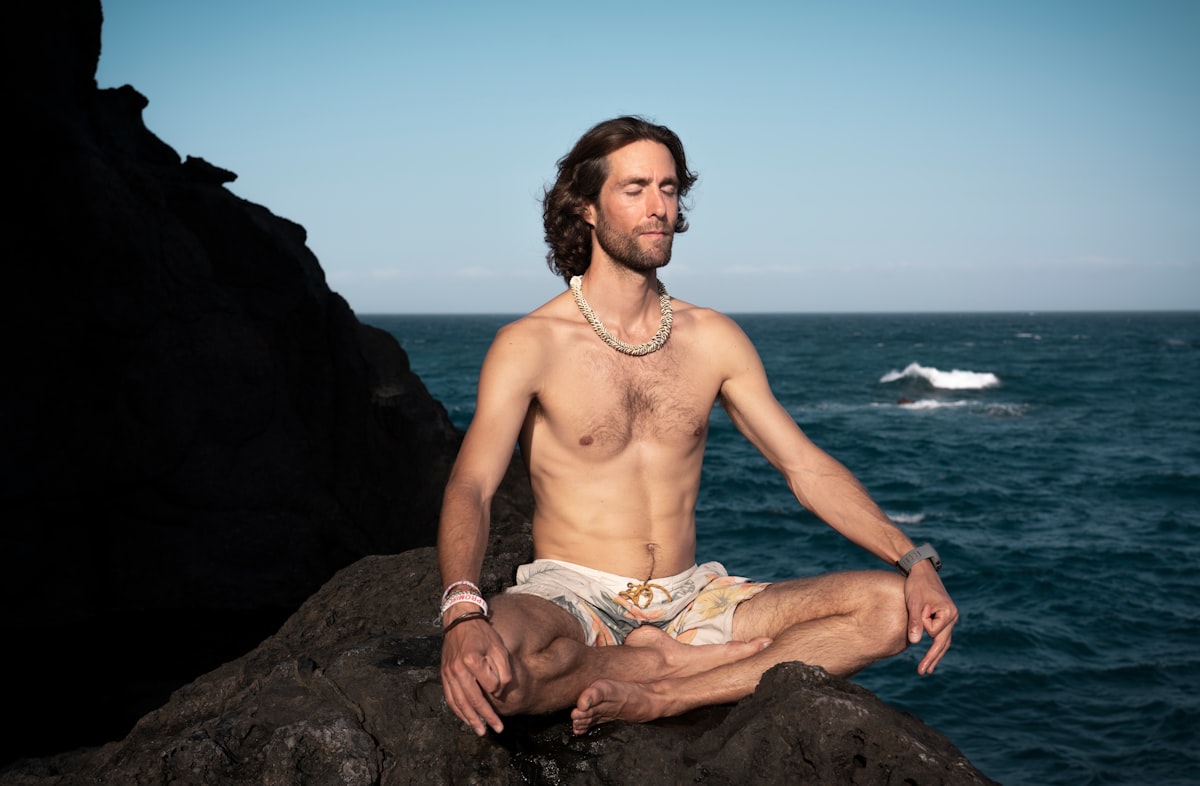 Man practicing pelvic floor exercises with proper posture
